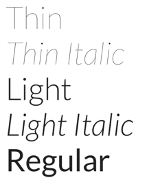 Lato font styles thin